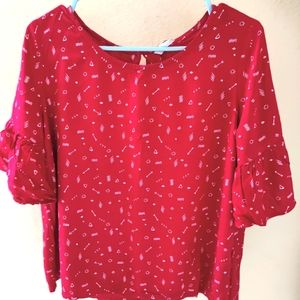 Bare Denim red top size medium